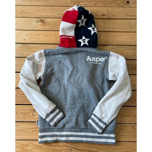 AAPE Men's Snap Up Hooded Varsity Jacket Small - Picture 2 of 10